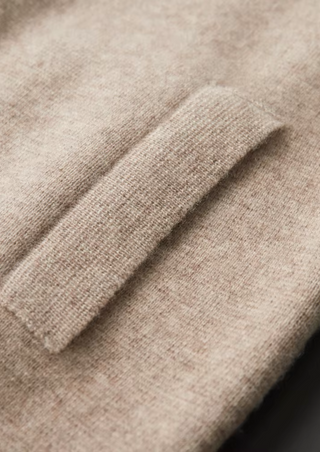 Cárdigan polo con cremallera de lana merino extrafina