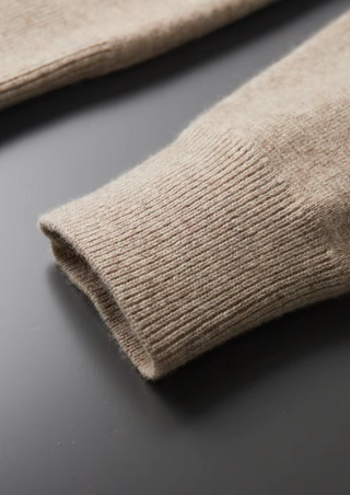 Cárdigan polo con cremallera de lana merino extrafina