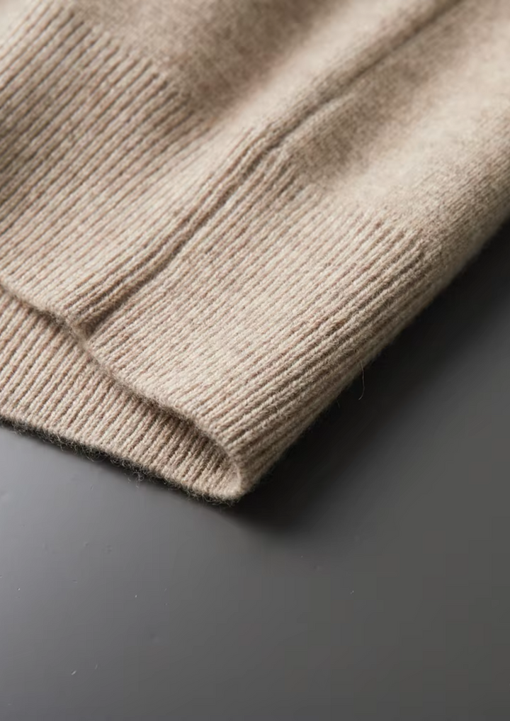 Cárdigan polo con cremallera de lana merino extrafina