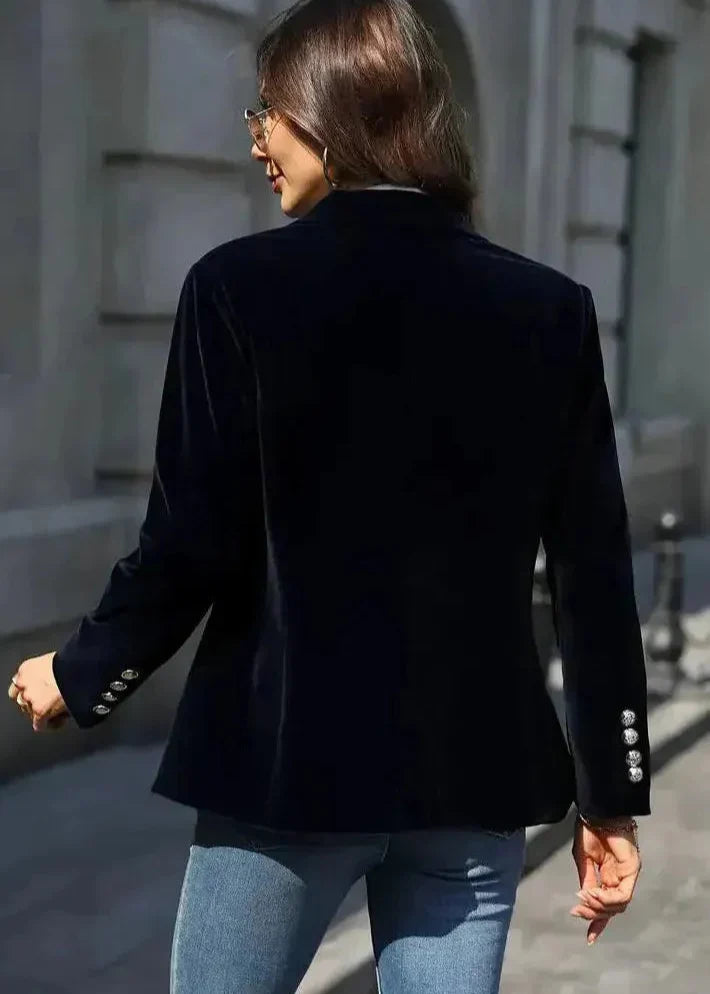 Cléa | Blazer de terciopelo con botones dorados