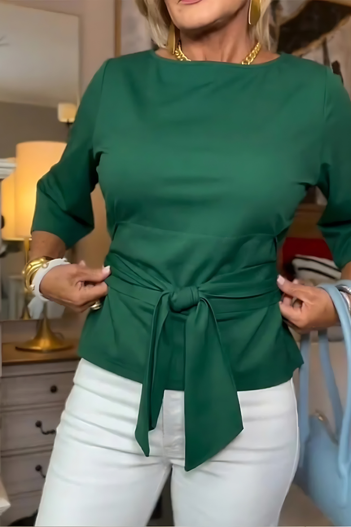 Laurence | Top elegante con cintura anudada