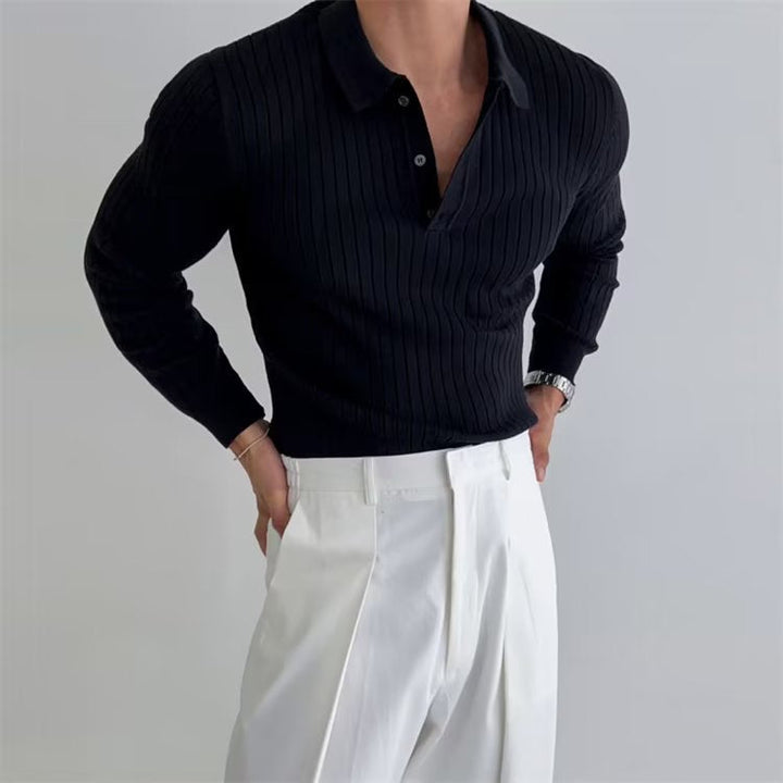 Seojin | Polo de punto acanalado de manga larga