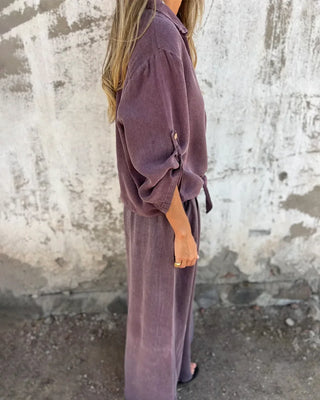 Noura | Conjunto de lino con pantalón ancho