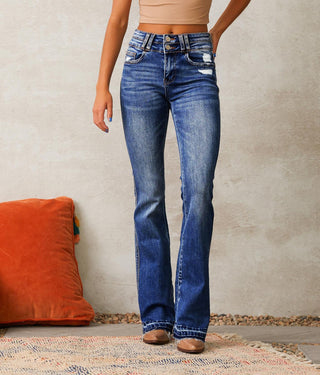 Eléane | Vaquero bootcut de talle alto