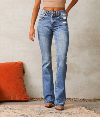 Eléane | Vaquero bootcut de talle alto