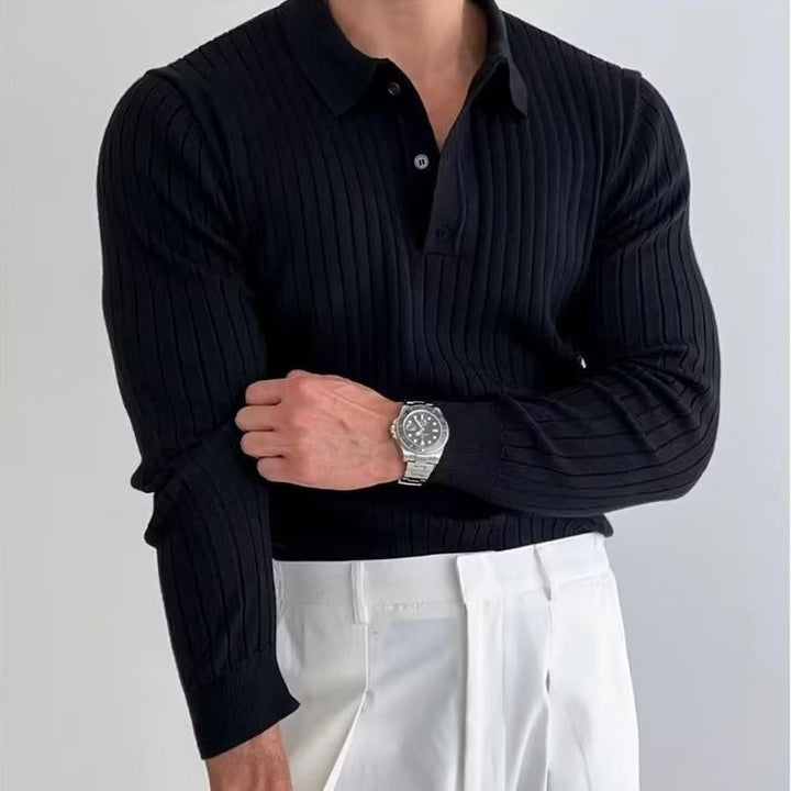 Seojin | Polo de punto acanalado de manga larga