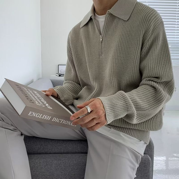 Rason | Jersey texturizado con media cremallera