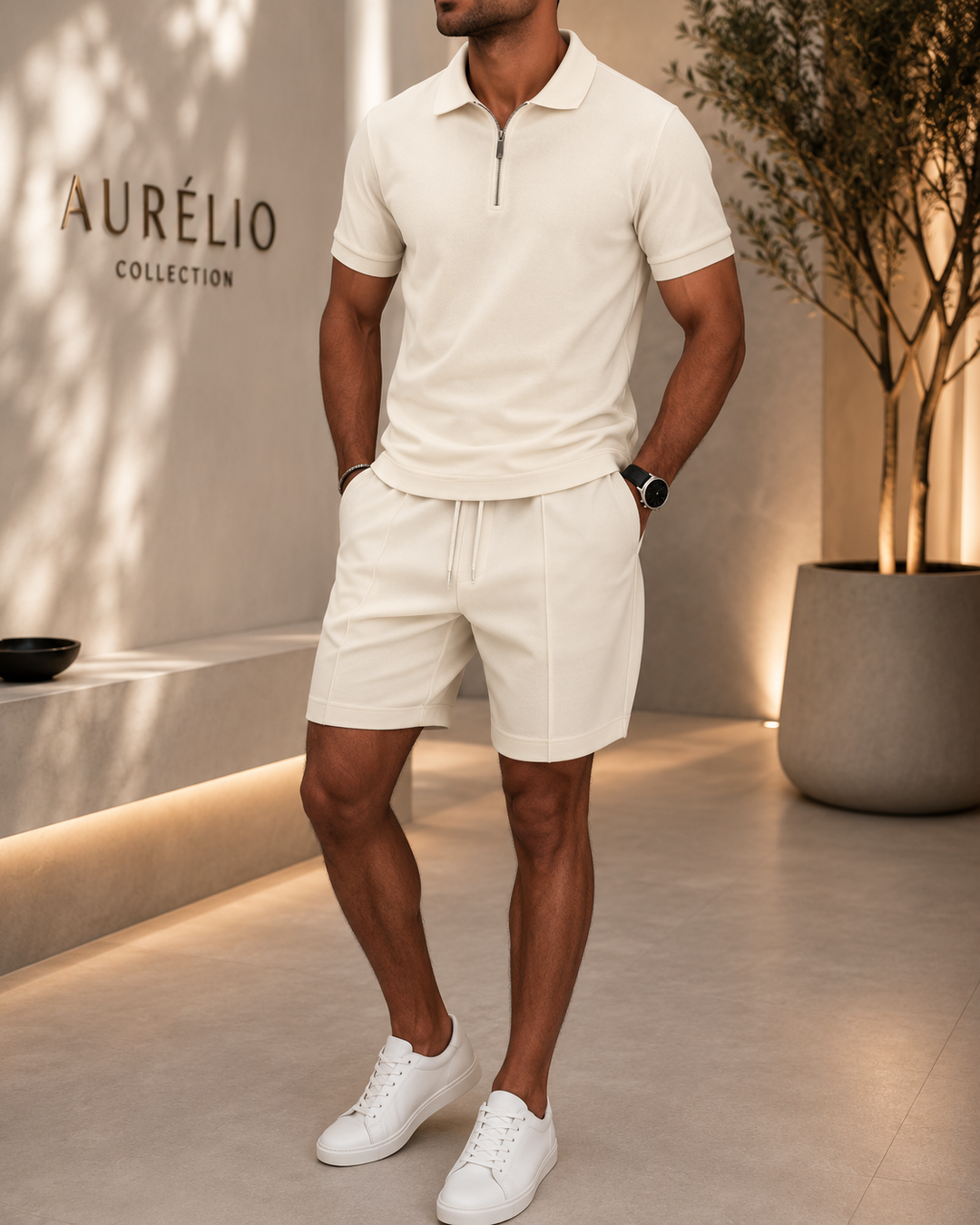 Conjunto Bryan Riviera Summer™ – Polo &amp; Short Luxury Fit Beige