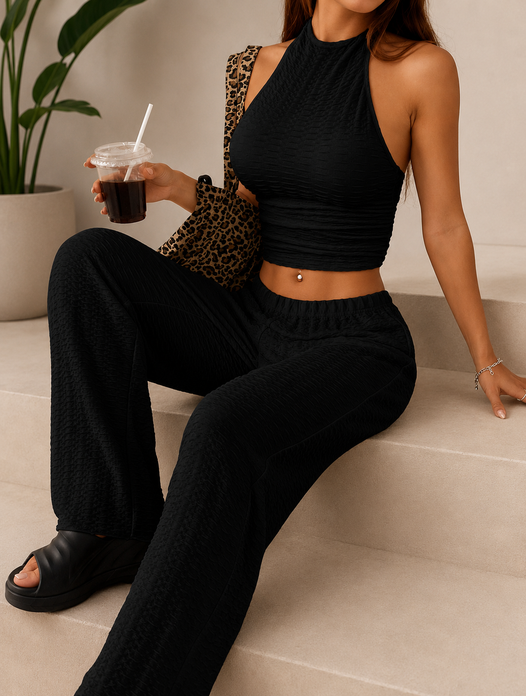 Conjunto Isabella– Top Halter &amp; Palazzo Premium