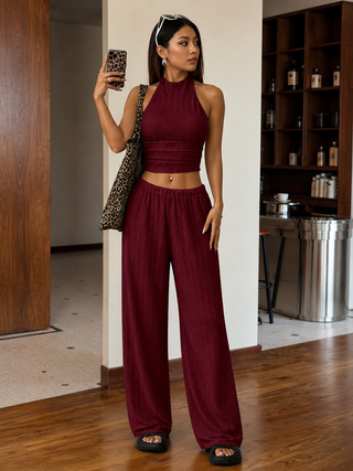 Conjunto Isabella– Top Halter &amp; Palazzo Premium