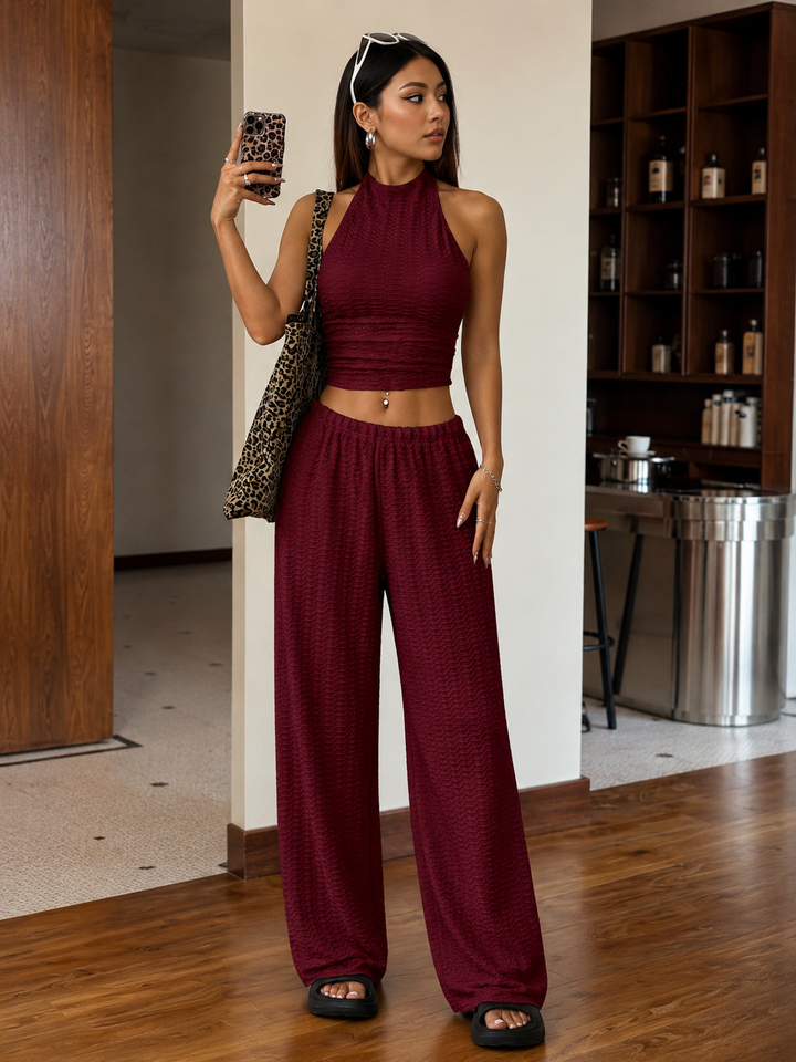Conjunto Isabella– Top Halter &amp; Palazzo Premium