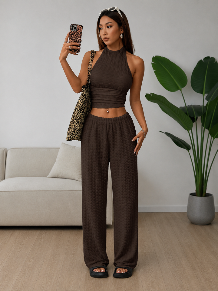 Conjunto Isabella– Top Halter &amp; Palazzo Premium