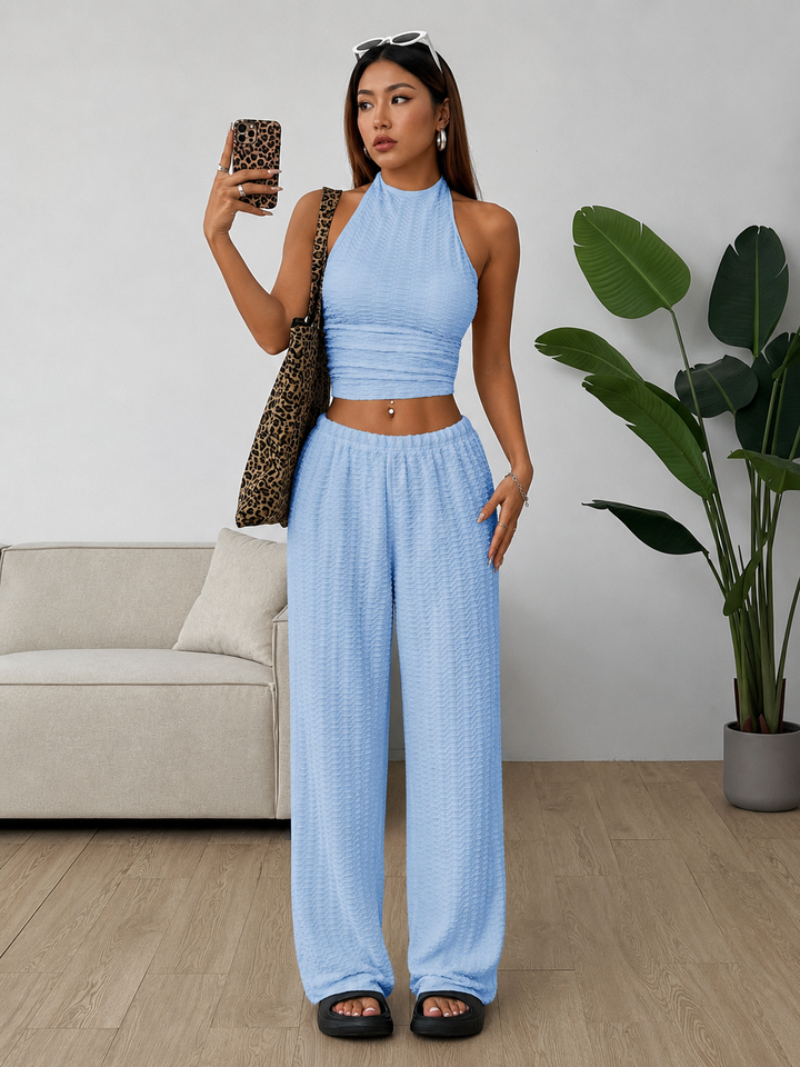 Conjunto Isabella– Top Halter &amp; Palazzo Premium
