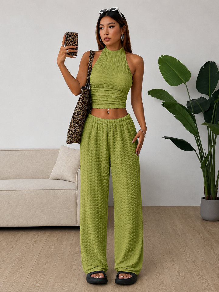 Conjunto Isabella– Top Halter &amp; Palazzo Premium