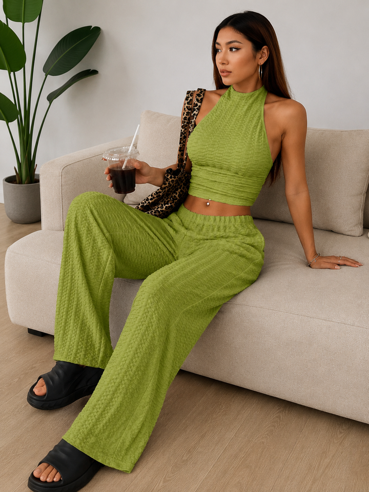 Conjunto Isabella– Top Halter &amp; Palazzo Premium