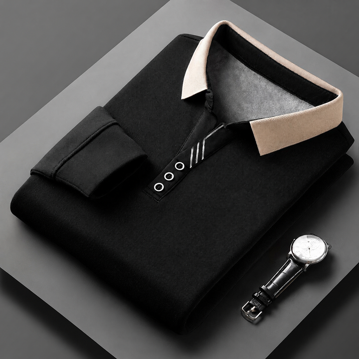 Fulvio | Polo de manga larga con cuello en contraste