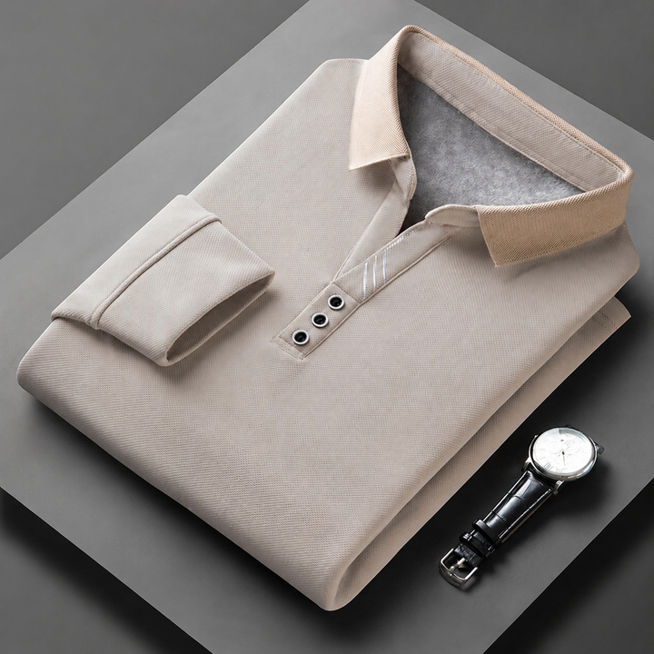 Fulvio | Polo de manga larga con cuello en contraste