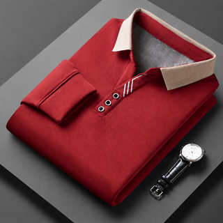 Fulvio | Polo de manga larga con cuello en contraste