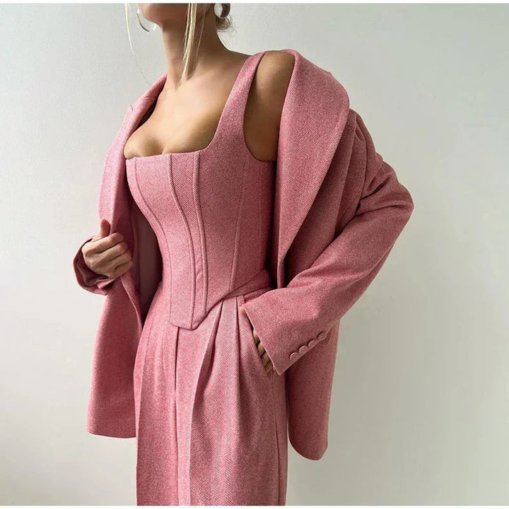 Valentina | Conjunto de 3 piezas: blazer, corsé y pantalón