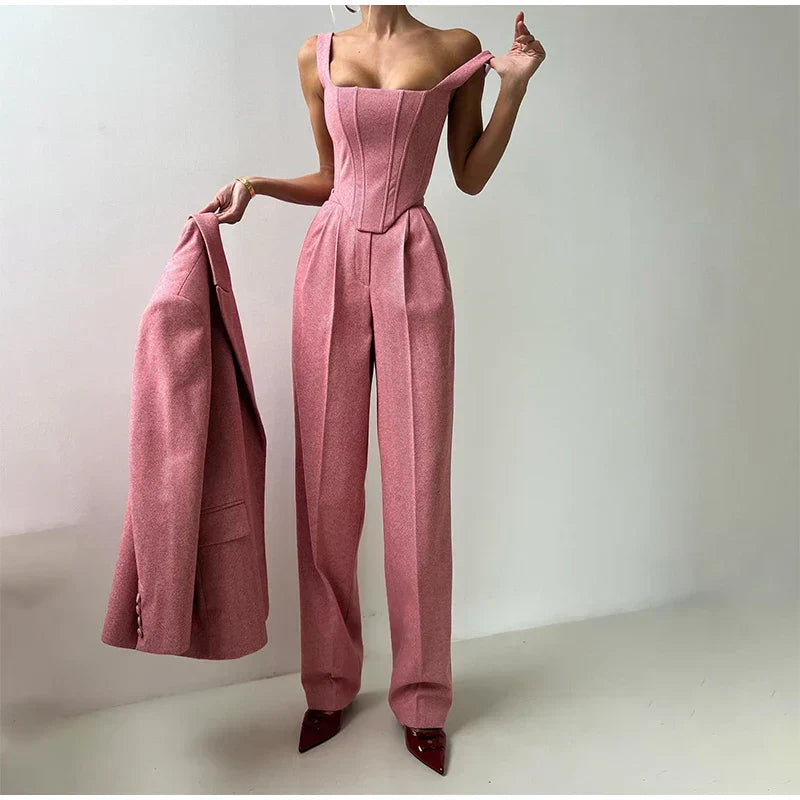 Valentina | Conjunto de 3 piezas: blazer, corsé y pantalón