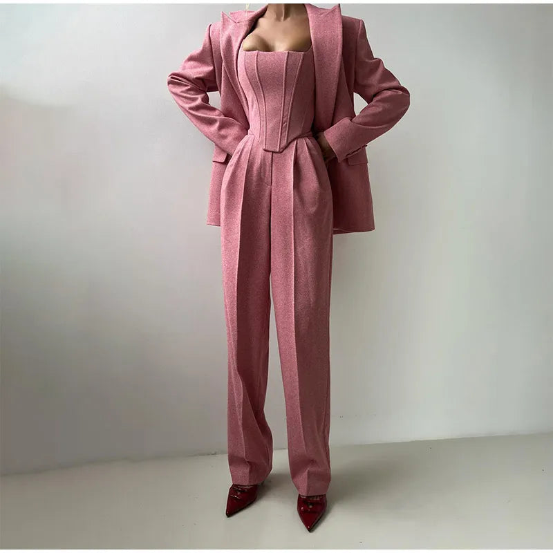 Valentina | Conjunto de 3 piezas: blazer, corsé y pantalón