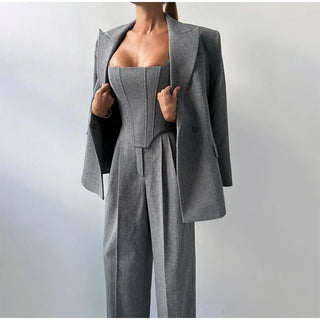 Valentina | Conjunto de 3 piezas: blazer, corsé y pantalón