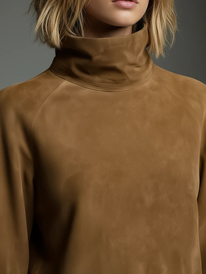 Beli | Vestido Mini de Ante con Cuello Alto