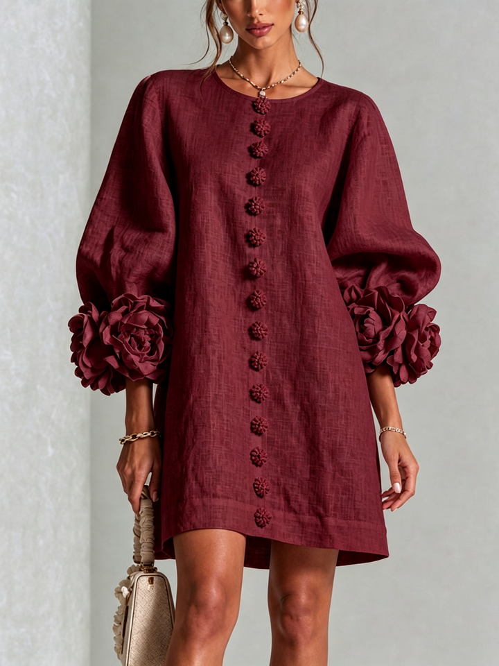 Anita | Mini vestido con rosas en los puños