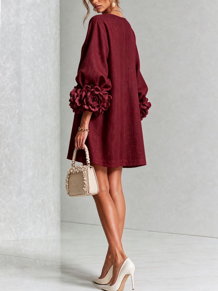 Anita | Mini vestido con rosas en los puños