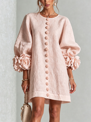 Anita | Mini vestido con rosas en los puños