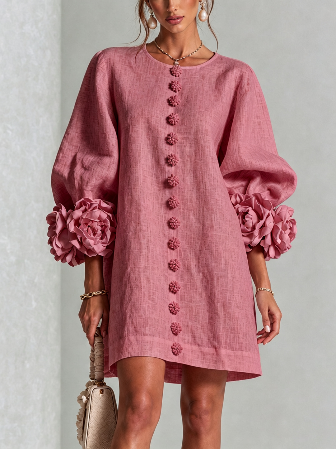 Anita | Mini vestido con rosas en los puños