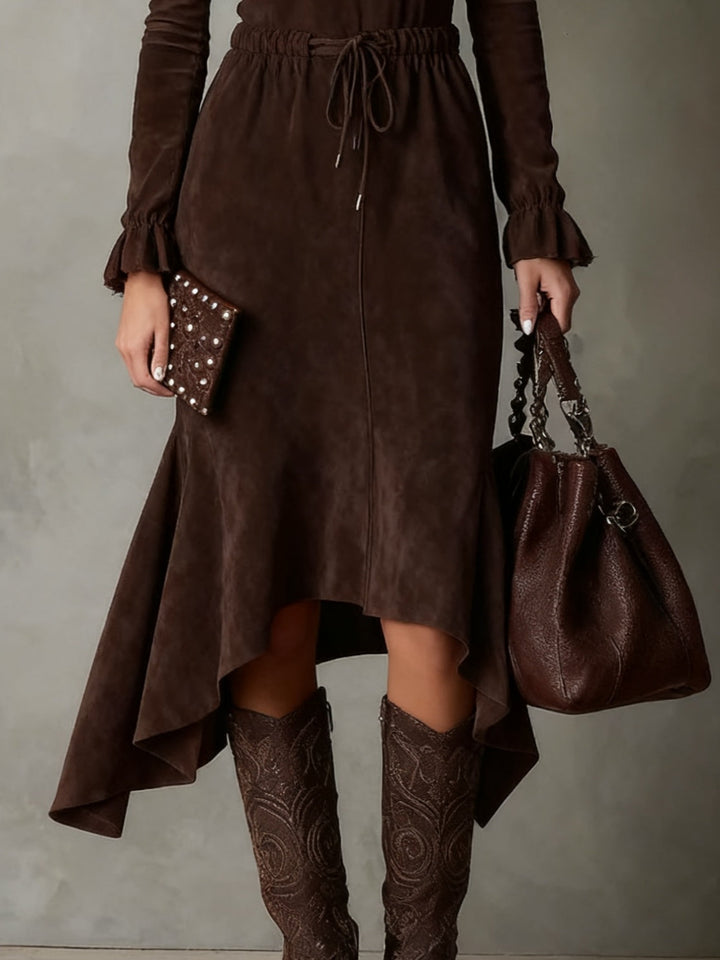 Anna | Elegante Vestido Midi de Ante