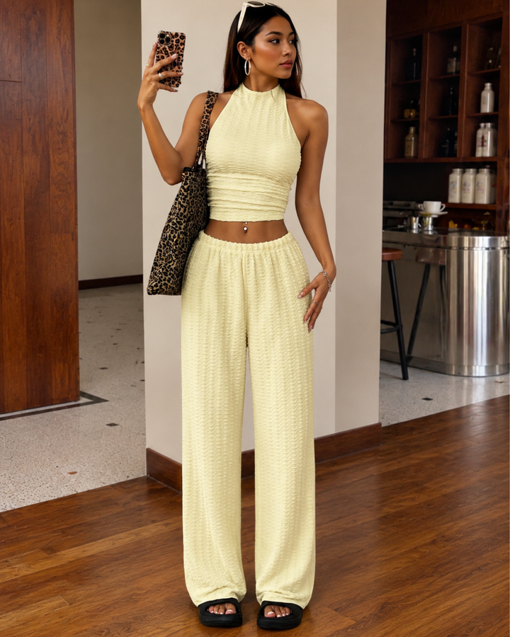 Conjunto Isabella– Top Halter &amp; Palazzo Premium