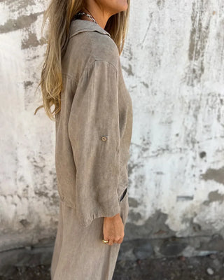Noura | Conjunto de lino con pantalón ancho