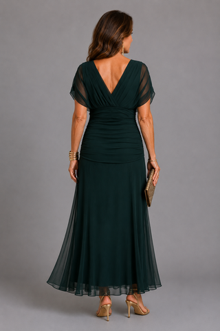 Soledad | Vestido Fluido de Fiesta con Pliegues Suaves