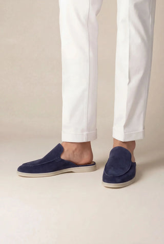 Mocasines náutico de gamuza azul marino