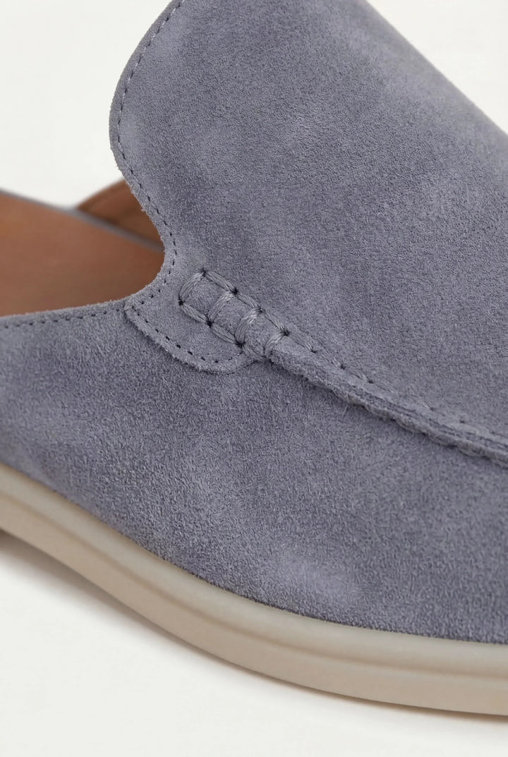 Mocasines de ante azul bebé