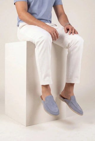 Mocasines de ante azul bebé