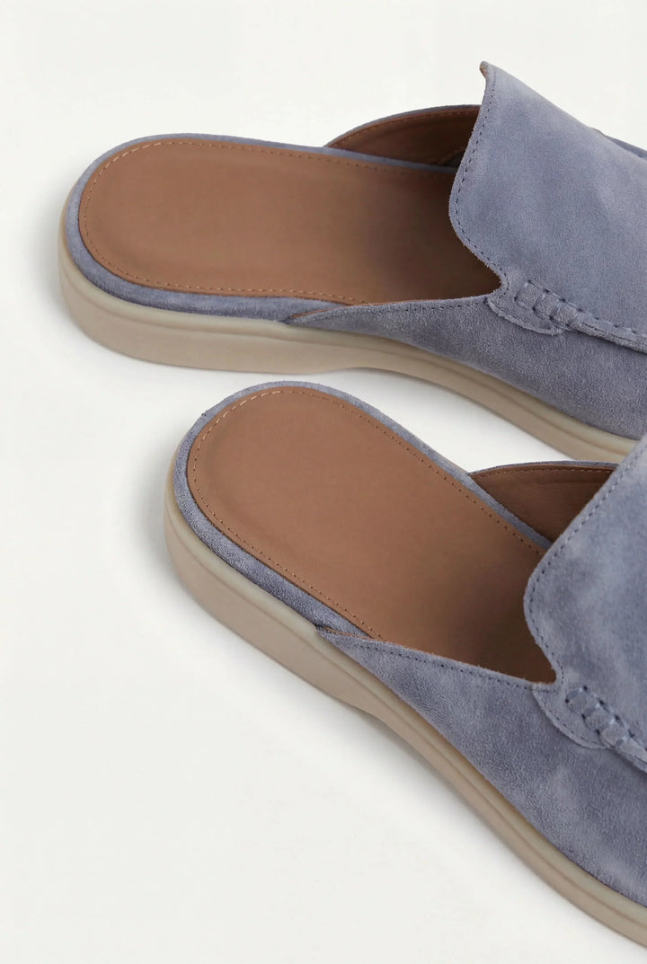 Mocasines de ante azul bebé