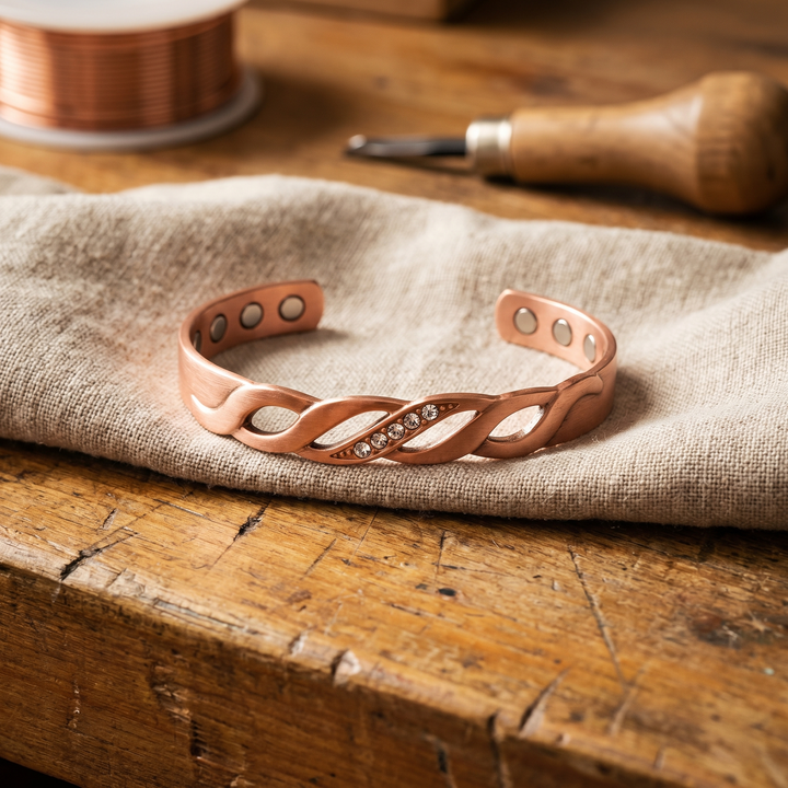 Pulsera de cobre de dos hilos con imanes
