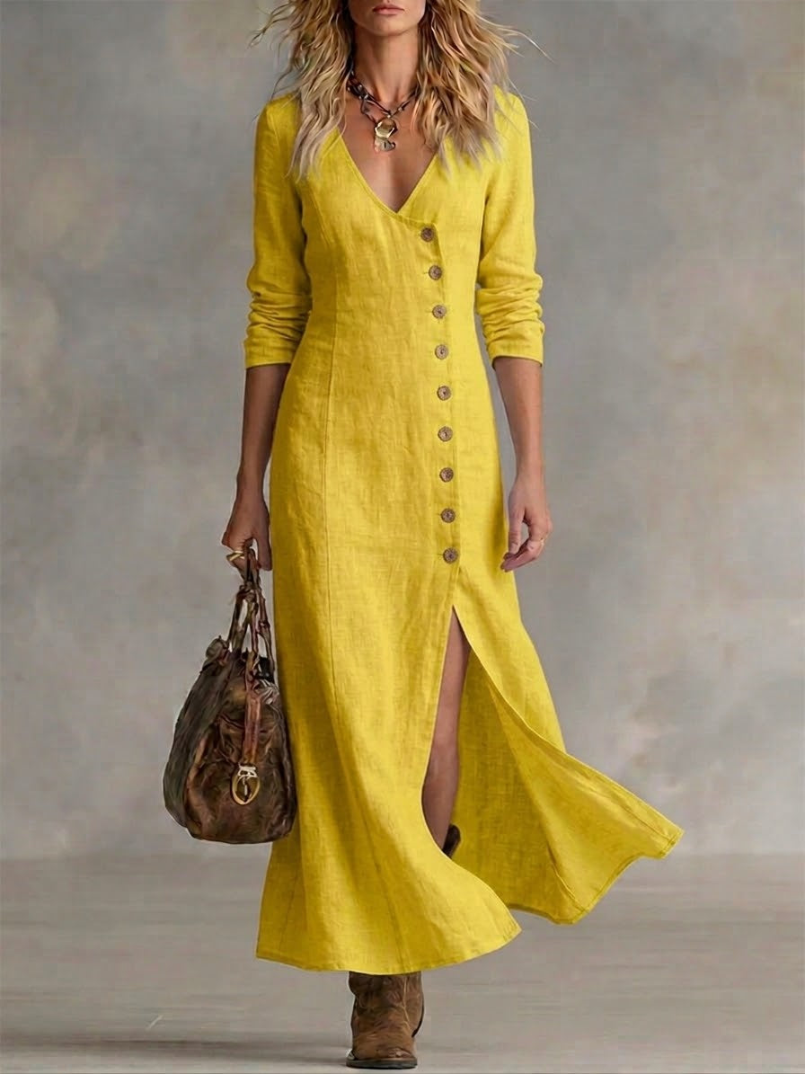 Elara | Vestido maxi con botones
