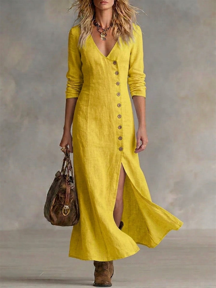 Elara | Vestido maxi con botones