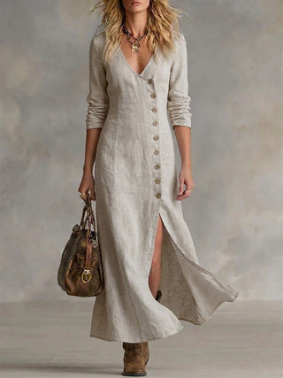 Elara | Vestido maxi con botones