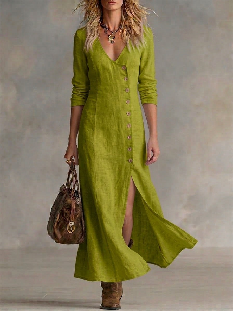 Elara | Vestido maxi con botones
