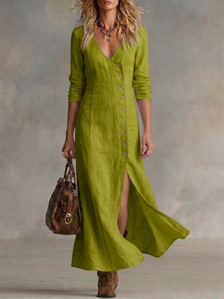 Elara | Vestido maxi con botones