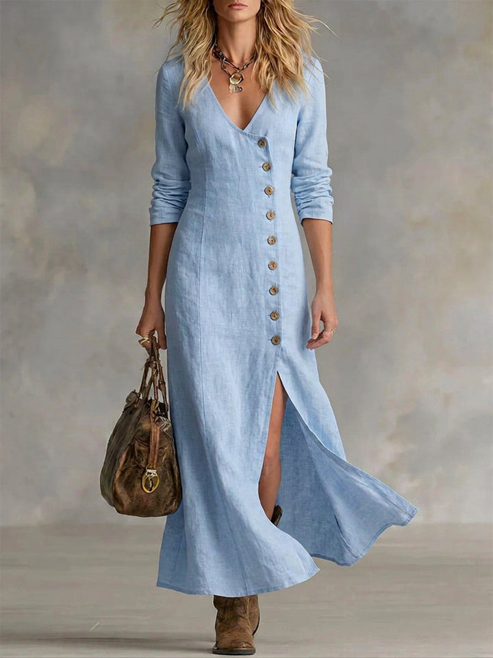 Elara | Vestido maxi con botones