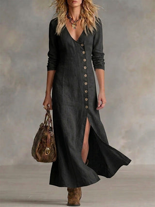 Elara | Vestido maxi con botones