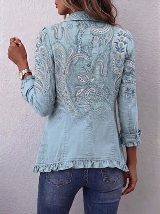 Teresina | Chaqueta estampado cachemira vintage con volantes
