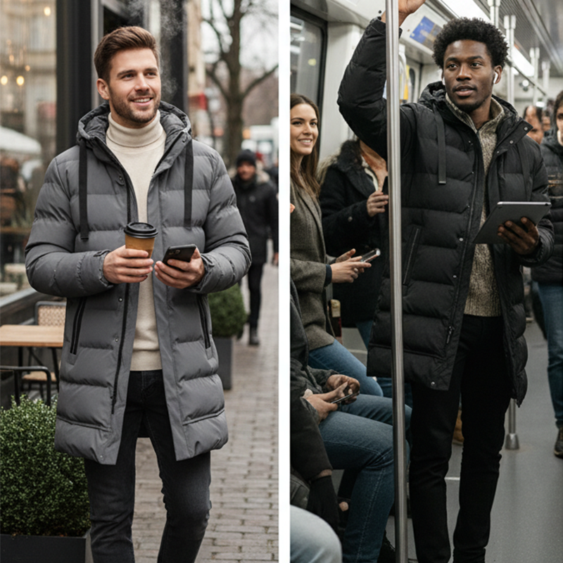 Leon™ | Chaqueta acolchada larga con capucha