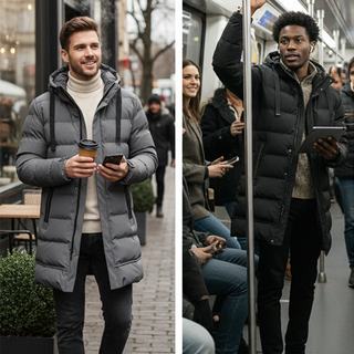 Leon™ | Chaqueta acolchada larga con capucha